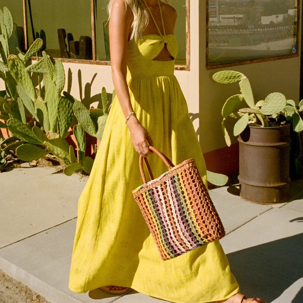 Billabong Yellow Maxi Dress - Picture 1 of 4